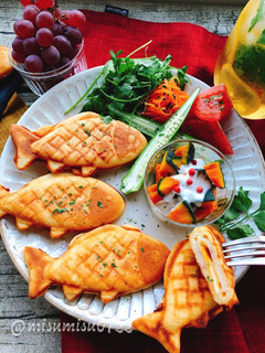 玄米粉のハムチーズたい焼き(動画有)-レシピのメイン写真