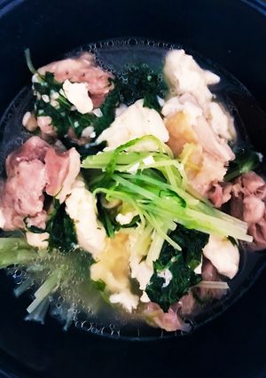 超簡単！鳥もも肉と水菜の塩麹豆腐和え-レシピのメイン写真