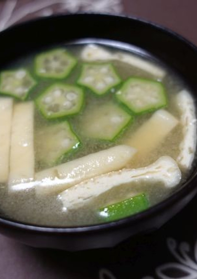 オクラと薄揚げの味噌汁-レシピのメイン写真