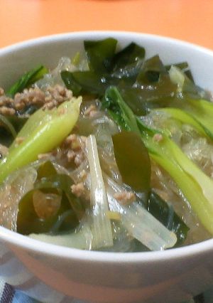 春雨とひき肉のスープ-レシピのメイン写真