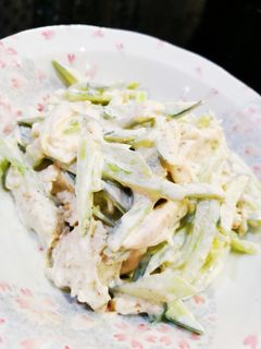 ササミとキュウリのゴマ山葵あえ♪簡単-レシピのメイン写真