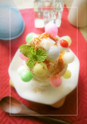 塩＊キャラメル❂カラフル水玉アイス-レシピのメイン写真