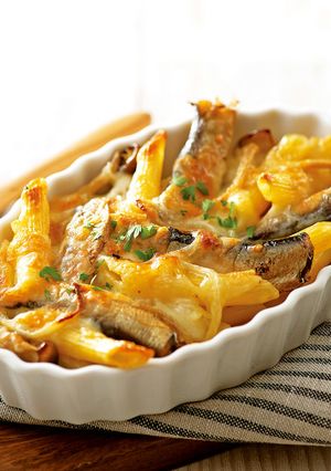 スモークオイルサーディンの焼きパスタ-レシピのメイン写真