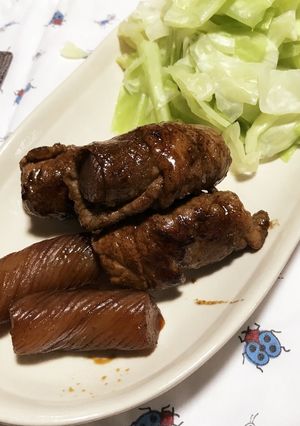 こんにゃくの牛肉マキマキ-レシピのメイン写真