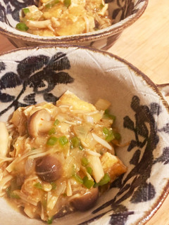 ピリ辛油揚げときのこの味噌炒め(麻婆風)-レシピのメイン写真