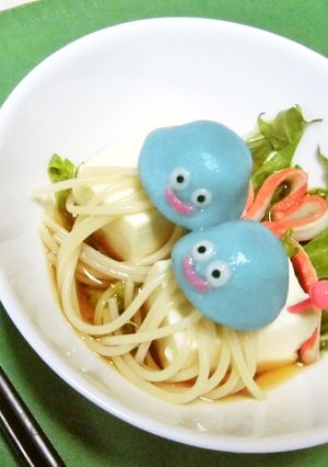 かわいい♪ホイミスライムの白玉パスタ-レシピのメイン写真