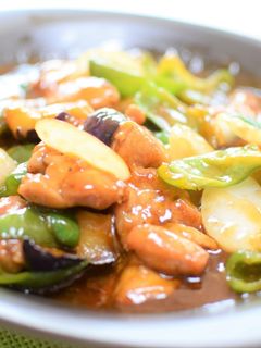 鶏もも肉と夏野菜の酢鶏風甘酢あん炒め!-レシピのメイン写真