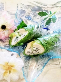 レタスの外葉でクルクルしらすサンド-レシピのメイン写真