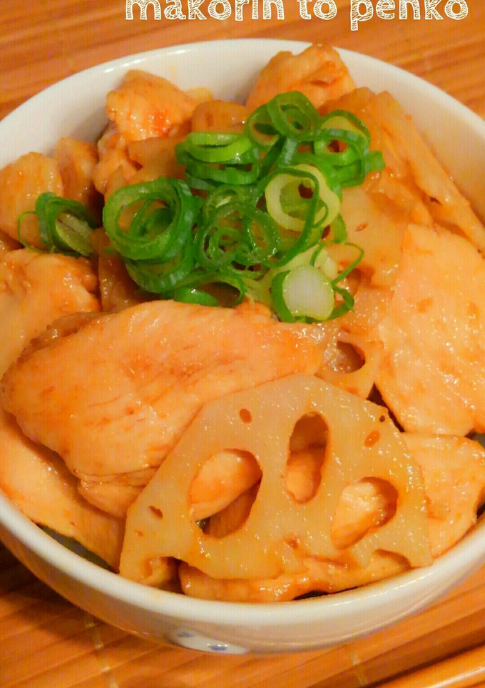 簡単♪焼肉のタレで＊鶏胸肉とれんこんの丼-レシピのメイン写真