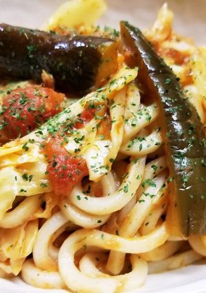 キャベツとツナのうどん炒め-レシピのメイン写真