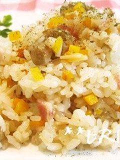 お鍋で作るベーコンとごぼうのピラフ~♪♪-レシピのメイン写真