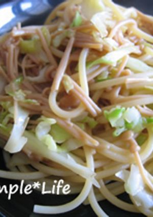思い立ったらすぐ☆バタキャベ茸パスタ-レシピのメイン写真
