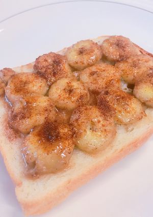 朝食に！焼き シナモン バナナ トースト-レシピのメイン写真
