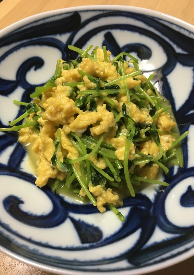 速攻！豆苗のふわふわ卵炒め-レシピのメイン写真