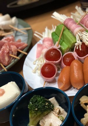 今日の晩ご飯♪/ホットプレートで焼き鳥-レシピのメイン写真