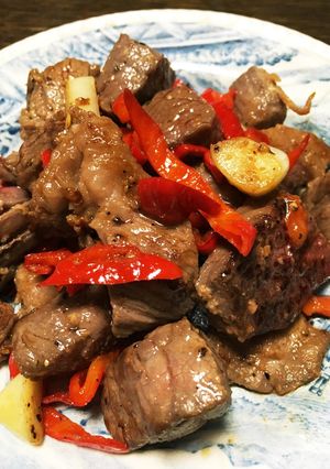 カレー用ぶつ切り牛肉で…塩麹ステーキ！-レシピのメイン写真