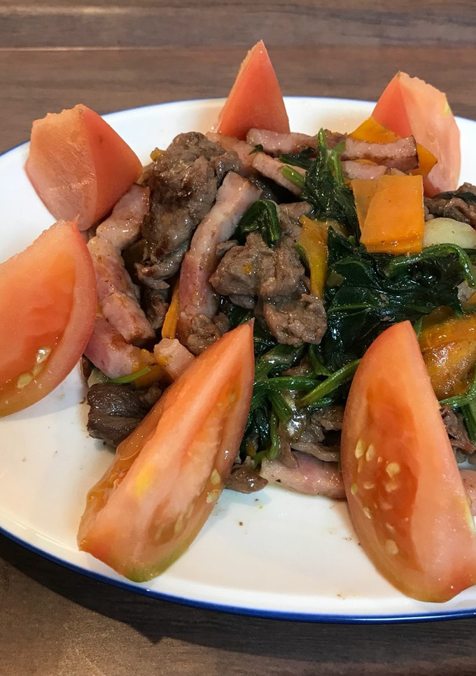 【簡単】牛肉とほうれん草の炒め物-レシピのメイン写真