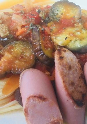 おさかなのソーセージのトマトスパゲッティ-レシピのメイン写真