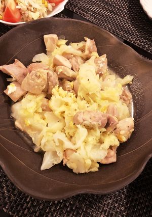 ご飯がススム！キャベツと鶏と卵の簡単炒め-レシピのメイン写真