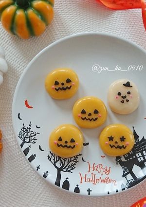 ハロウィンのデコ白玉☆白玉団子☆キャラ弁-レシピのメイン写真