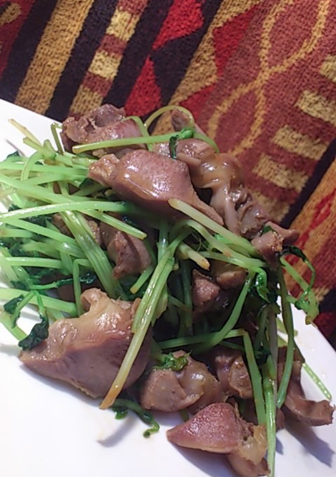 砂肝と豆苗の炒め物-レシピのメイン写真