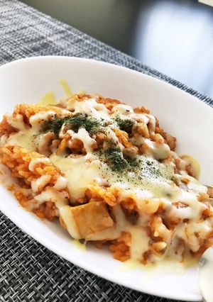 鶏肉のトマトソース煮、翌日リゾット-レシピのメイン写真