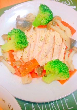 茹で鶏と野菜の洋風温サラダ-レシピのメイン写真