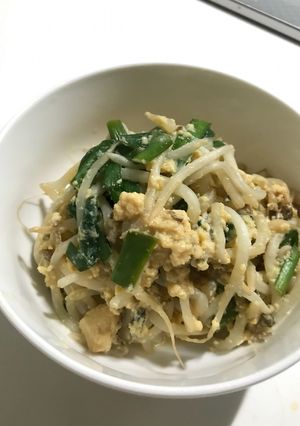 レンチン★ニラともやしの卵とじ-レシピのメイン写真