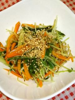 鉄分とカルシウムたっぷり水菜とジャコ炒め-レシピのメイン写真
