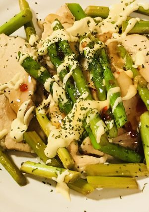 アスパラガスと鶏肉のスイートチリソース-レシピのメイン写真