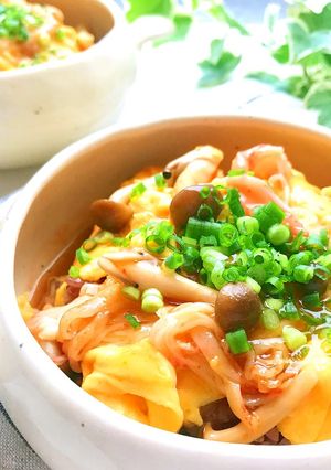 簡単　時短　かに玉丼　玄米-レシピのメイン写真