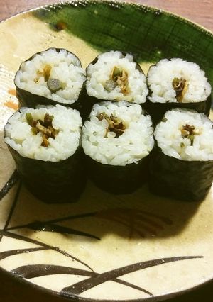 みずの実と焼き椎茸の細巻き　あて巻き-レシピのメイン写真