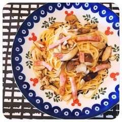 รูปของ きのことベーコンの和風パスタ