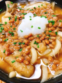 あったか〜い納豆おろしきのこうどん-レシピのメイン写真