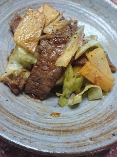 生だしで山芋と牛肉の黒胡椒炒め-レシピのメイン写真