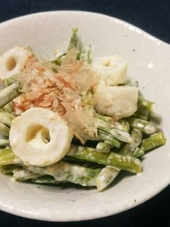 ささげとちくわのめんつゆわさびマヨ和え-レシピのメイン写真