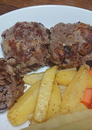 もっちり✨牛豚挽き肉ハンバーグ-レシピのメイン写真