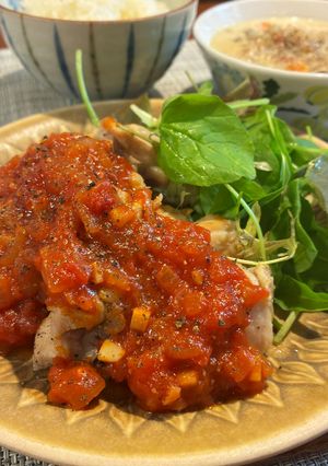 鶏もも肉のガーリックトマトソース-レシピのメイン写真