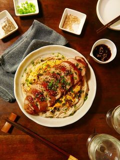 鶏チャーシューとふわふわ卵の親子そうめん-レシピのメイン写真