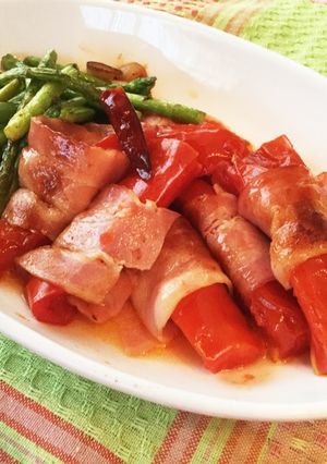 イタリアントマトレシピ〜ベーコン巻き-レシピのメイン写真