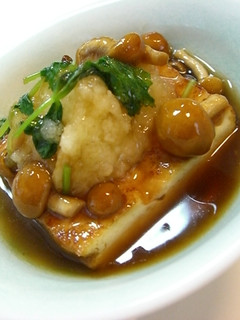 手軽に♡厚揚げだし豆腐のなめこあん♬-レシピのメイン写真
