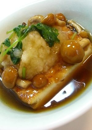 手軽に♡厚揚げだし豆腐のなめこあん♬-レシピのメイン写真