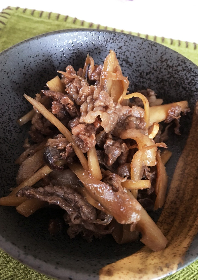 牛細切れとごぼうの時雨煮-レシピのメイン写真