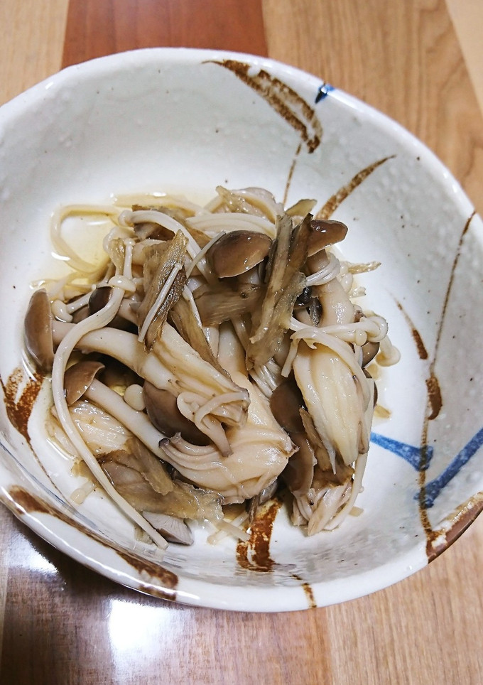 乾燥ゴボウときのこのめんつゆ煮-レシピのメイン写真