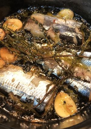 ストウブ鍋で作る秋刀魚のオリーブ油揚げ煮-レシピのメイン写真