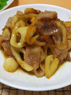 【龍愛】豚バラ肉とちくわの甘辛炒め-レシピのメイン写真