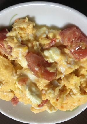 クリームチーズとトマトのスクランブル-レシピのメイン写真