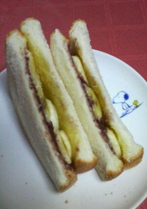 あんマーガリン＆バナナのトーストサンド♪-レシピのメイン写真