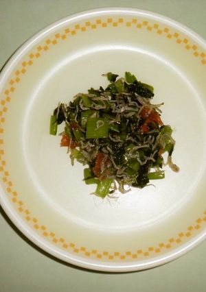 小松菜の梅じゃこ炒め　♪大和市学校給食-レシピのメイン写真