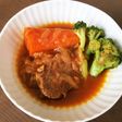 トンカツ用豚肉で、トマトソース煮込み☆